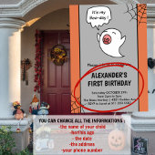 Halloween 1e verjaardag uitnodigingen leuke geest