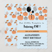 Halloween 1e verjaardag uitnodigingen oktober pomp (Voorkant / Achterkant)