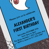 Halloween 1e verjaardag uitnodigingen oktober wein