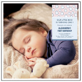 Halloween 1e verjaardag uitnodigingen roze geest