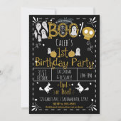 Halloween 1e verjaardagsfeest Modern grillig Kaart (Voorkant)