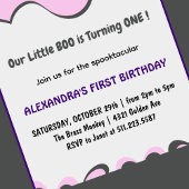 Halloween 1e verjaardagsuitnodiging Geest Kleine b Kaart