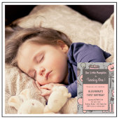 Halloween 1e verjaardagsuitnodigingen herfst pompo kaart