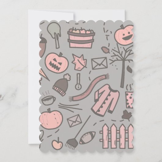 Halloween 1e verjaardagsuitnodigingen herfst pompo kaart (Achterkant)