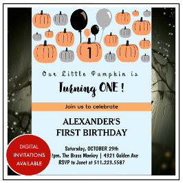 Halloween 1e verjaardagsuitnodigingen oktober voor kaart