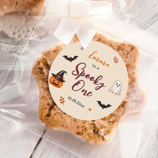 Halloween 1st Birthday Girls Ghost Ronde Sticker