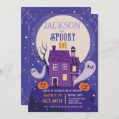 Halloween 1st Ghosts One Blue House-feest achtervo Kaart (Voorkant / Achterkant)