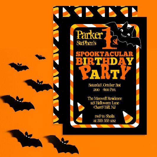 Halloween 1st Spooktacular Birthday Party Kaart