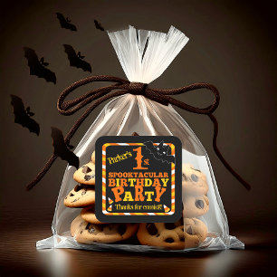 Halloween 1st Spooktacular Birthday Party Vierkante Sticker