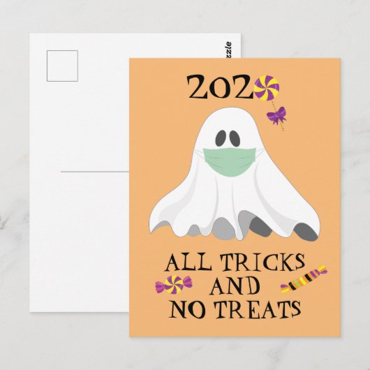 Halloween 2020 Alle trucs en geen traktaties Briefkaart (Voorkant / Achterkant)