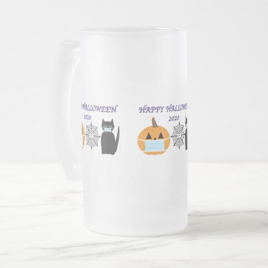 Halloween 2020 matglas bierpul (Voorkant links)