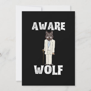 Halloween 2020 Shirten Aware Wolf - Werewolf Funny Feestdagenkaart