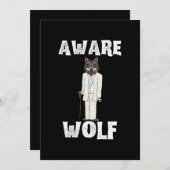 Halloween 2020-shirts Bewust Wolf - Grappige Weerw Feestdagenkaart (Voorkant / Achterkant)