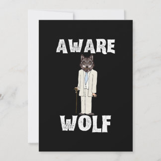 Halloween 2020-shirts Bewuste Wolf - Weerwolf Grap Feestdagenkaart