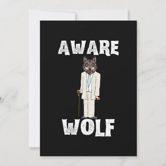 Halloween 2020 Shirts Bewuste Wolf - Werewolf Grap Feestdagenkaart (Voorkant)