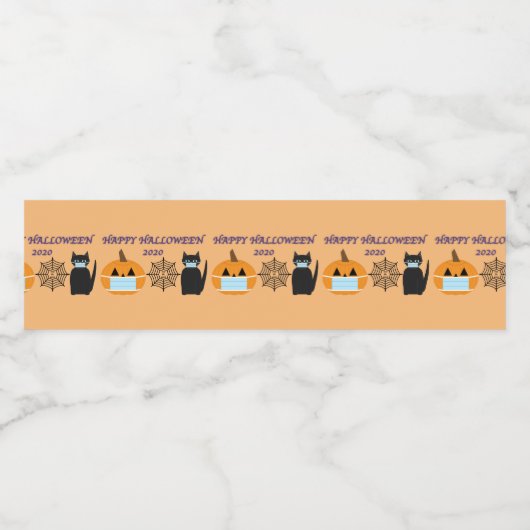 Halloween 2020 waterfles etiket (Enkel label)