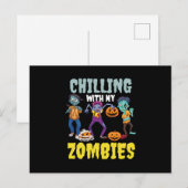 Halloween 2021 Chillin met mijn Zombies Briefkaart (Voorkant / Achterkant)