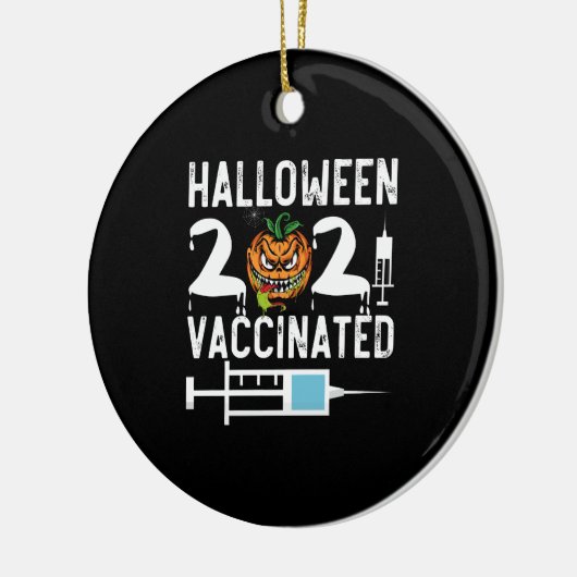 Halloween 2021 gevaccineerd Funny Costume Keramisch Ornament (Links)