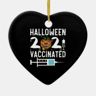 Halloween 2021 gevaccineerd grappig kostuum keramisch ornament