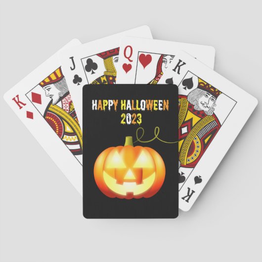 Halloween 2023 Pompoen Pokerkaarten (Achterkant)