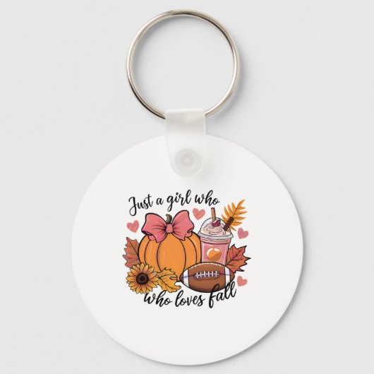 Halloween 2024 gewoon een meisje dat van Herfst po Sleutelhanger (Voorkant)