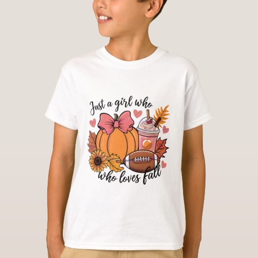 Halloween 2024 gewoon een meisje dat van Herfst po T-shirt (Voorkant)
