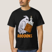Halloween 2024: T shirt een spook in een boek (Voorkant)
