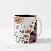Halloween 2024 tweekleurige koffiemok (Voorkant rechts)