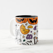 Halloween 2024 tweekleurige koffiemok (Voorkant links)