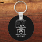 Halloween 2025 Funny Quiet Skeleton Teacher Cute F Sleutelhanger (Voorkant)