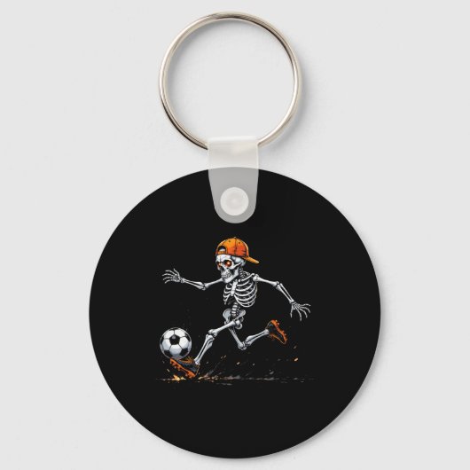 Halloween 2025 Grappige Skelet Voetbal Speler Sleutelhanger (Voorkant)