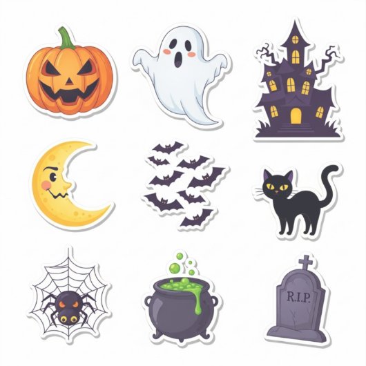 Halloween 2025 Spooky Sticker Set (Voorkant)