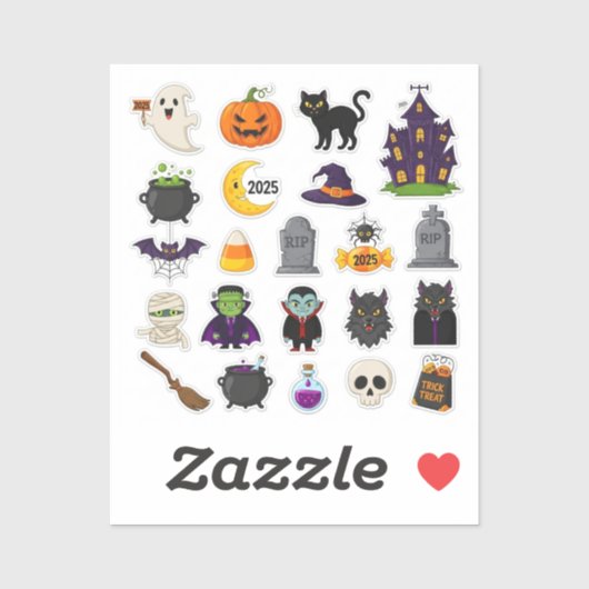 Halloween 2025 Spooky Sticker Set – Pompoenen, spo (Vel)