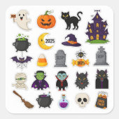 Halloween 2025 Spooky Sticker Set – Pompoenen, spo (Voorkant)