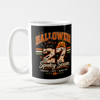Halloween 27 Griezelig Seizoen Varsity Zwarte Kat Koffiemok