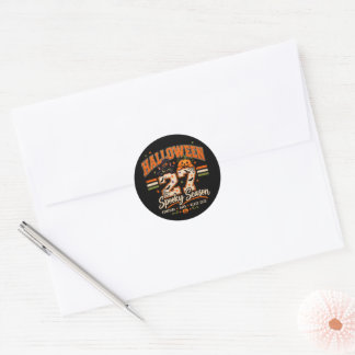 Halloween 27 Griezelig Seizoen Varsity Zwarte Kat Ronde Sticker
