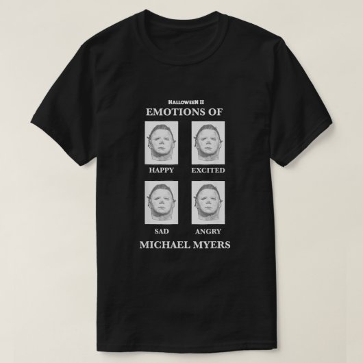 Halloween 2 emoties van Michael Myers T-shirt (Design voorkant)