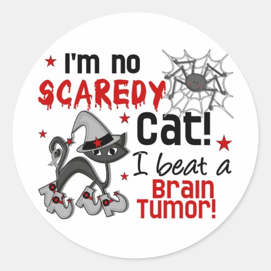 Halloween 2 overlevende hersentumor ronde sticker (Voorkant)