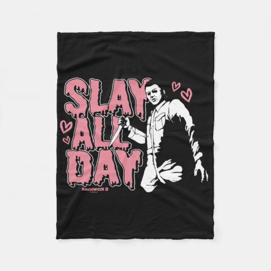 Halloween 2 Valentijnsdag Michael Myers Slay Alles Fleece Deken (Voorkant)