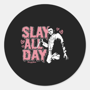 Halloween 2 Valentijnsdag Michael Myers Slay Alles Ronde Sticker