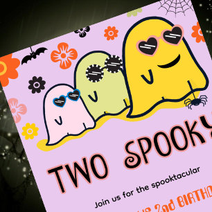 Halloween 2de verjaardagsuitnodigingen spoken spoo kaart