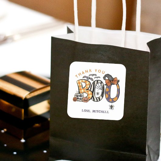 Halloween 2e verjaardag dank u vierkante sticker