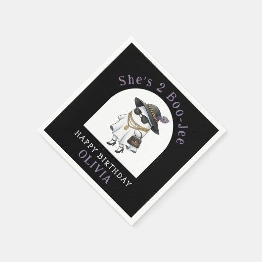 Halloween 2e verjaardag Ghost Two Boujee Servet (Hoek)