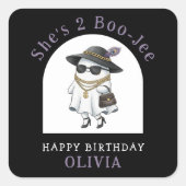 Halloween 2e verjaardag Ghost Two Boujee Vierkante Sticker (Voorkant)