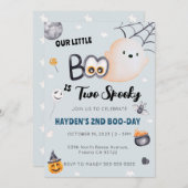 Halloween 2e Verjaardag Jongen Twee Spooky Kaart (Voorkant / Achterkant)