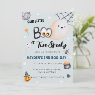 Halloween 2e Verjaardag Jongen Twee Spooky Kaart