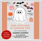 Halloween 2e verjaardag kleine boo spooktacular kaart