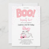 Halloween 2e verjaardag Little Boo Two Meisje Roze Kaart (Voorkant)