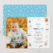 Halloween 2e verjaardag spooky een jongen foto kaart (Voorkant / Achterkant)