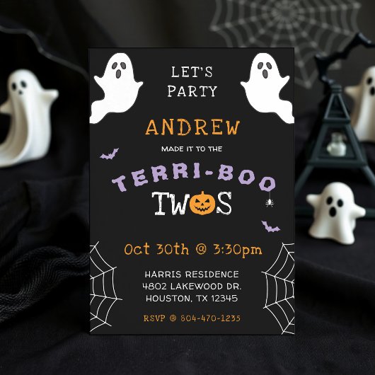 Halloween 2e Verjaardag Terri-Boo Twos Ghost Gothi Kaart